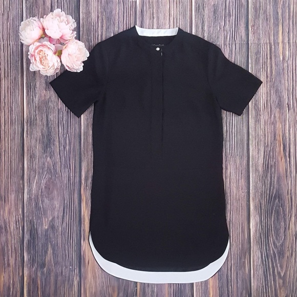Banana Republic, Hi-Low Shirt Dress, Black, 4 - Picture 1 of 6